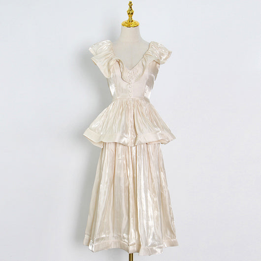 Vestido Midi con Costuras Irregulares y Cintura Definida - Image 10