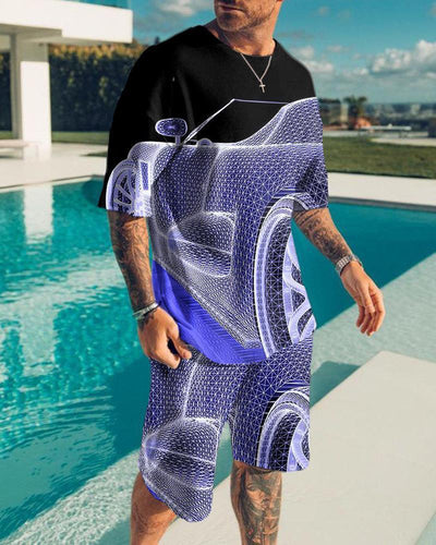 Conjunto Masculino Coreano con Estampado 3D - Traje Casual de Dos Piezas - Image 5