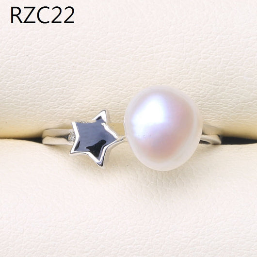 Anillo de Perla Barroca Natural Diseño Luna Platino - Image 78