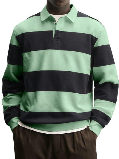 Camiseta Holgada de Rayas con Cuello Relajado y Mangas Largas - Image 10