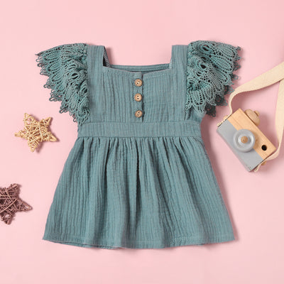 Vestido Infantil Sin Mangas de Color Liso para Primavera - Image 4