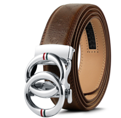 Cinturón de Cuero Genuino para Hombre con Hebilla Automática de Aleación - Image 6