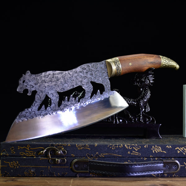 Cuchillo Carnicero Forjado Profesional - Cortador de Vegetales y Carnes de Acero de Alto Rendimiento