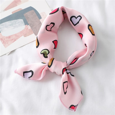 Pañuelo de Seda Estampado Corazones - Foulard Cuadrado Multiuso para Mujer - Image 21