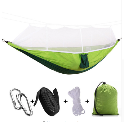 Hamaca Camping Doble con Red Antimosquitos - Paracaídas Portátil Verde Militar - Image 38