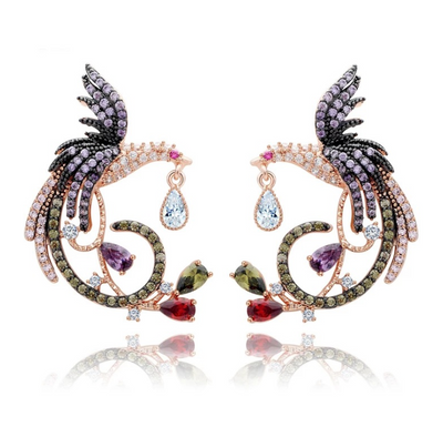 Aretes de Plata 925 Fénix Grandes Estilo Europeo - Joyería Elegante - Image 4