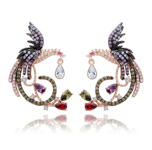 Aretes de Plata 925 Fénix Grandes Estilo Europeo - Joyería Elegante - Image 4