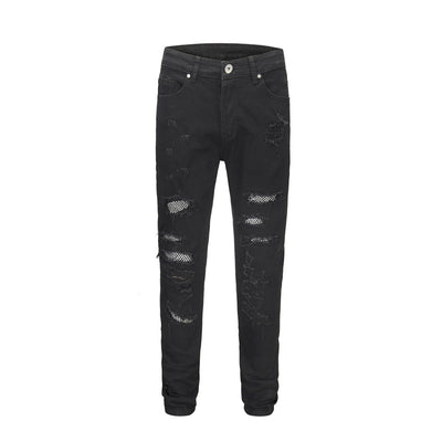 Pantalones Vaqueros Rotos con Detalles de Pintura y Tachuelas - Image 5