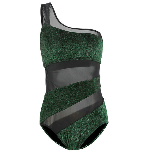Traje de Baño Asimétrico con Malla - Image 15