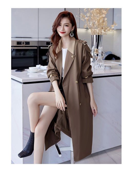 Abrigo Trinchera Mujer Largo Casual Elegante - Image 18