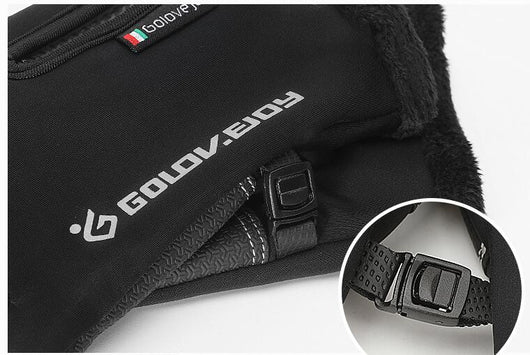 Guantes de Invierno para Ciclismo Táctil con Forro de Terciopelo y Cierre - Image 11