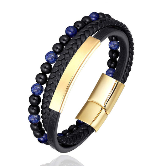 Pulsera de Piedra Natural con Cierre Magnético y Cuero Trenzado - Image 20