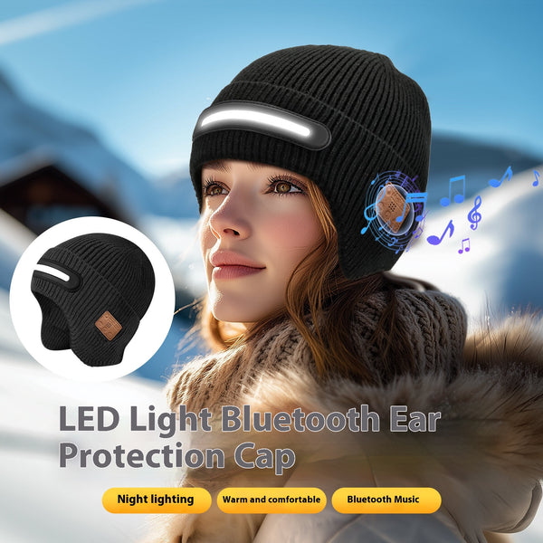 Gorro Tejido con Iluminación LED para Correr de Noche