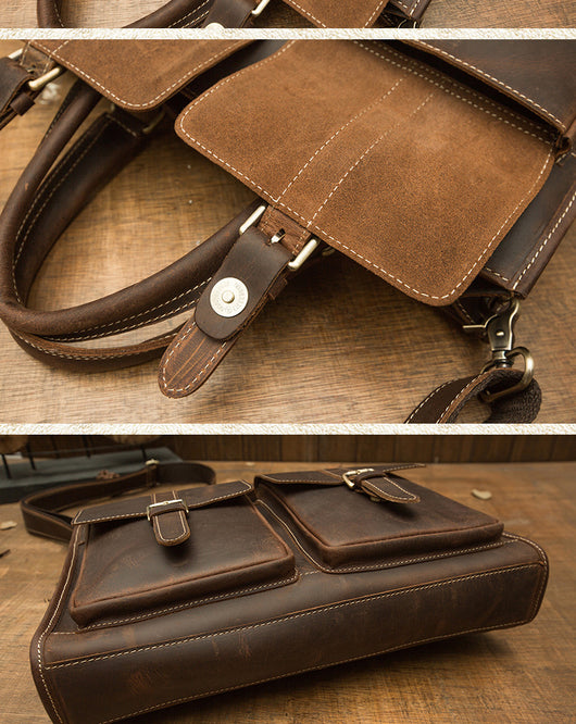 Maletín de Cuero Vintage Hecho a Mano para Hombre - Image 10
