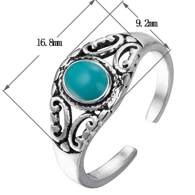 Anillo de Moda con Piedra Azul Elegante - Image 4