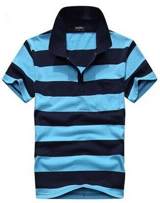 Camiseta Hombre Cuello Rayado Manga Corta con Bolsillo Real - Image 5
