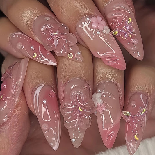 Uñas Postizas Almendra Sweet Cool - Diseño Elegante y Duradero