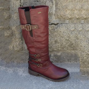Botas Caballero Mujer Punta Redonda Tacón Bajo Cuadrado - Image 6