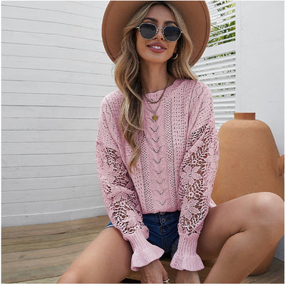 Suéter Holgado Cuello Redondo con Cutout Floral y Manga Larga - Image 16