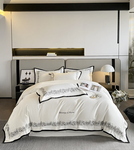 Juego de Cama 4 Piezas Algodón Pima 120 Hilos con Bordado Elegante - Image 18