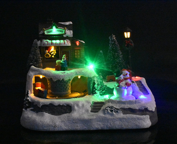Casa Navideña Luminosa con Música y Luces LED