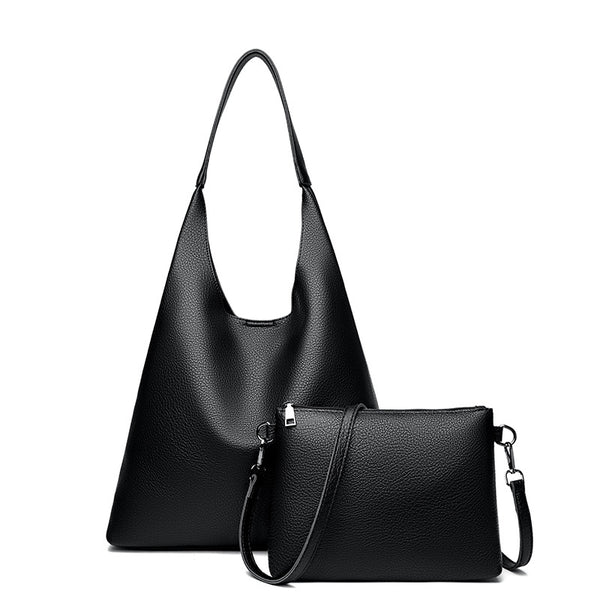 Bolso Retro de Cuero Suave con Gran Capacidad para Llevar al Hombro