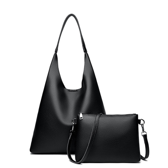 Bolso Retro de Cuero Suave con Gran Capacidad para Llevar al Hombro