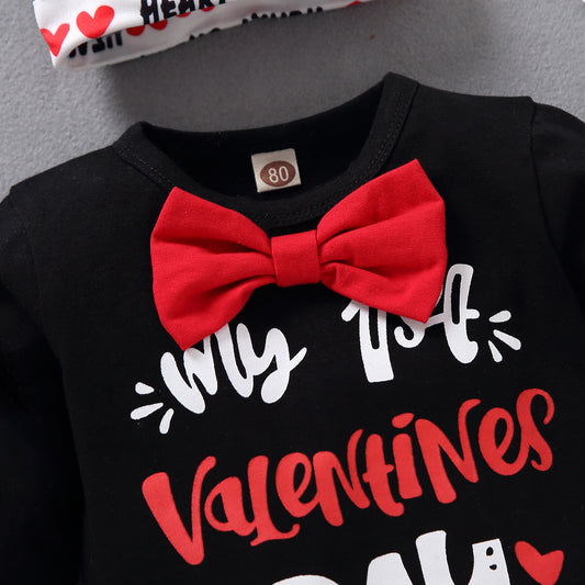 Traje Largo de Manga Larga con Estampado de Corazón Melocotón - Image 2