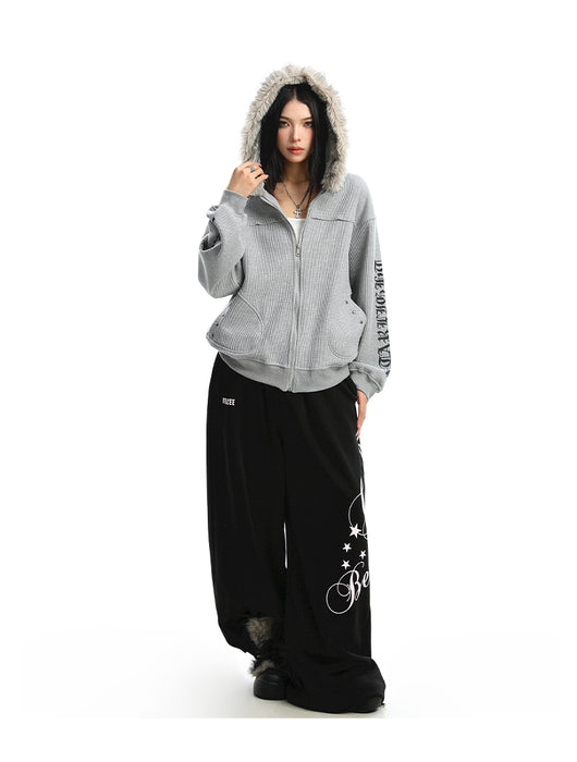 Cardigan Mujer con Cuello de Pelaje Desmontable y Cierre de Cremallera - Image 17