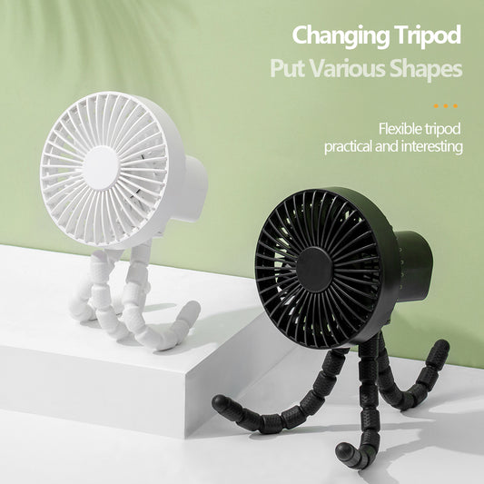 Ventilador de Escritorio Portátil con Trípode y Cabezal Ajustable Compatible con Apple