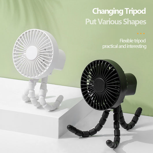 Ventilador de Escritorio Portátil con Trípode y Cabezal Ajustable Compatible con Apple