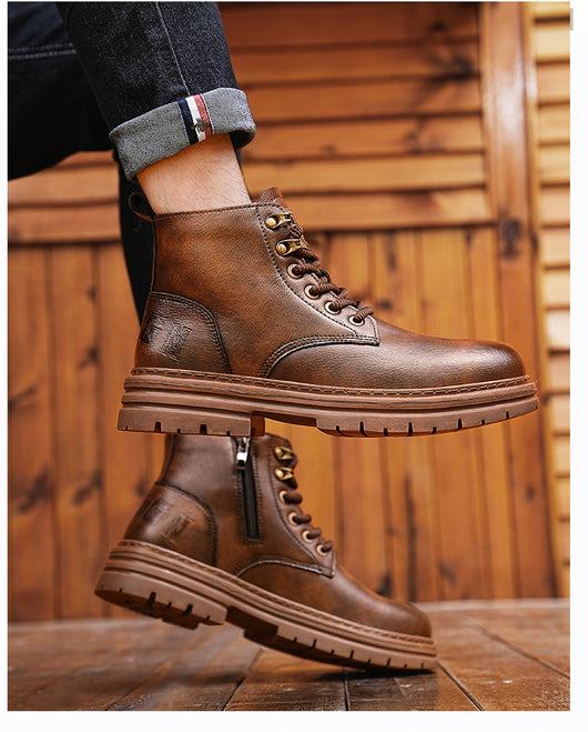 Botas de Trabajo Vintage Americano Alto Otoño Invierno - Image 7