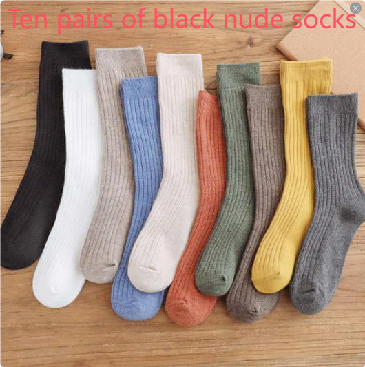 Calcetines Mujer Caña Media Algodón Otoño Invierno Estilo Coreano Japonés - Image 8
