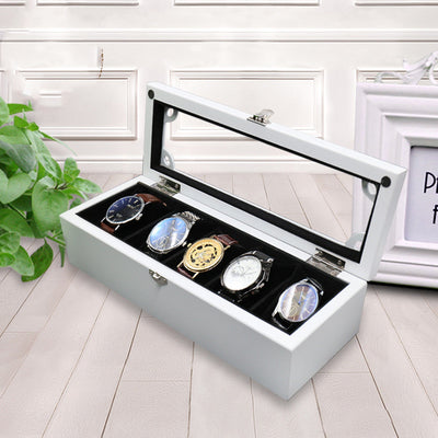 Estuche Exhibidor de Relojes Premium - Pack de 5 Cajas con Techo de Cristal - Image 3
