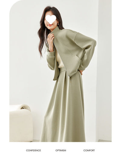 Falda Sastre Casual Verde Guisante para Mujer - Image 15