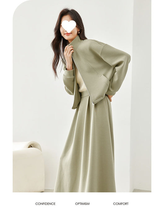 Falda Sastre Casual Verde Guisante para Mujer - Image 15
