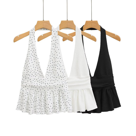 Top Halter Elegante con Detalles Laminados