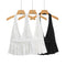 Top Halter Elegante con Detalles Laminados