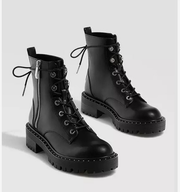 Women's Martin Boots Winter Thick Velvet - English Biker Style