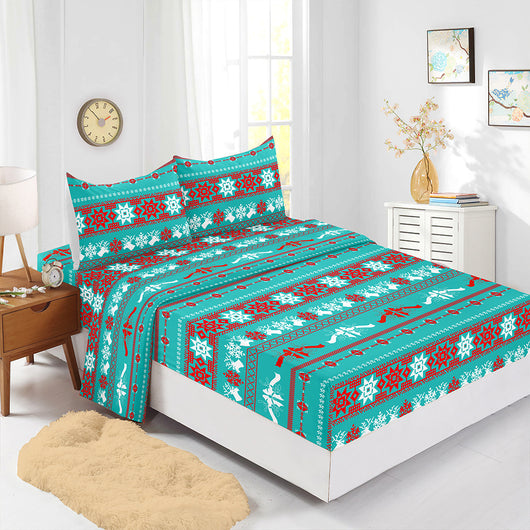 Juego de Sábanas Navideñas Ajustables Rojo - Funda de Colchón Estampada 4 Piezas - Image 15