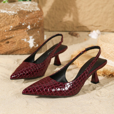Tacones Altos Negros con Cristales y Tira Elástica Trasera - Image 10