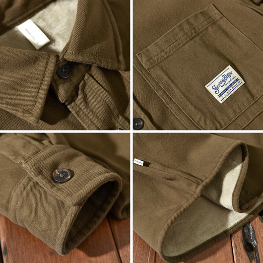 Chamarra de Trabajo Casual para Hombre con Forro de Algodón y Terciopelo - Image 6