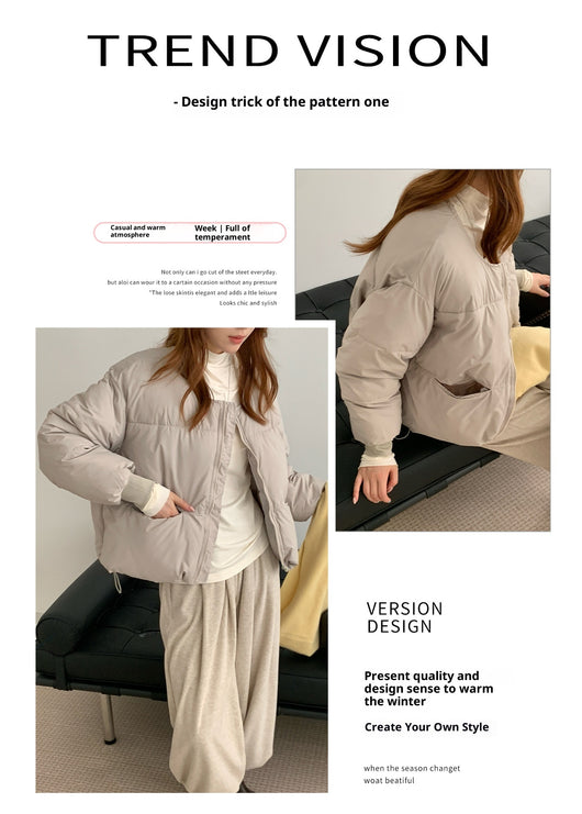 Chaqueta Acolchada Gris Corta para Mujer Talla Grande - Image 18