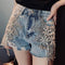Jeans Rotos con Flores de Diamantes
