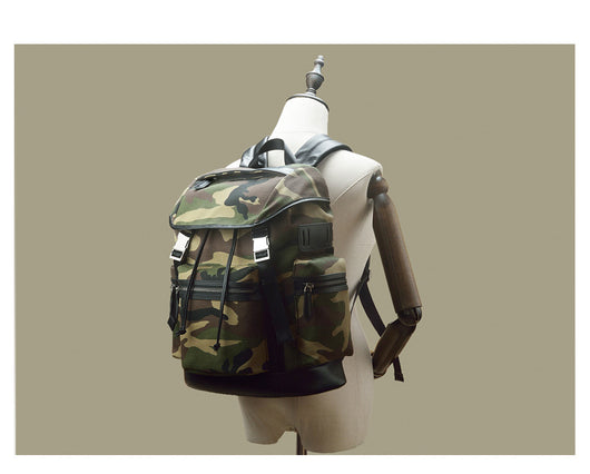 Mochila Táctica Camuflaje en Lona y Cuero - Image 5