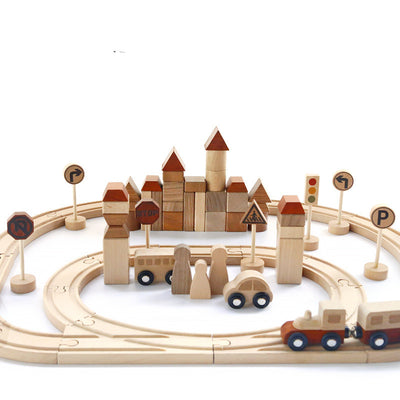 Juego de Construcción Ferrocarril Urbano - Puzzle de Madera Educativo para Niños - Image 11