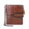 Billetera Antirobo de Cuero Genuino con Cierre Seguro - Cartera Multifuncional Vintage para Hombre
