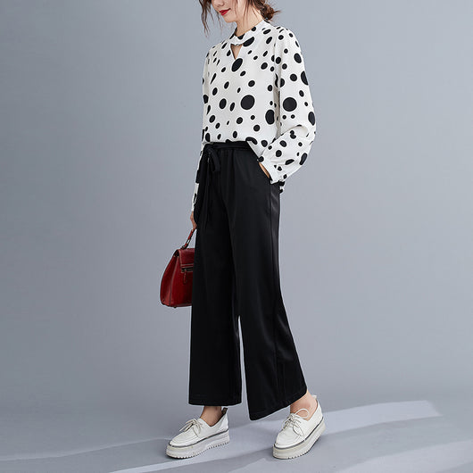 Conjunto Casual Mujer: Camisa Suelta y Pantalón Cómodo