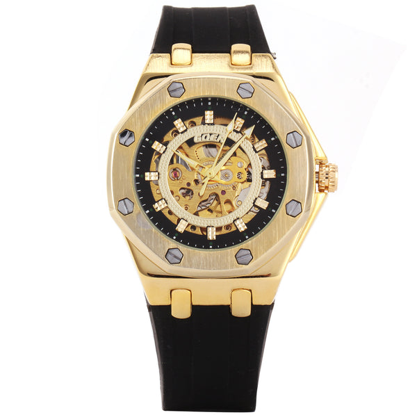 Reloj Mecánico Automático para Hombre con Banda de Silicona