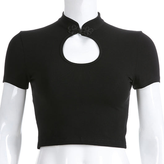 Blusa Elegante con Cuello Abierto y Botones Decorativos para Mujer - Image 5